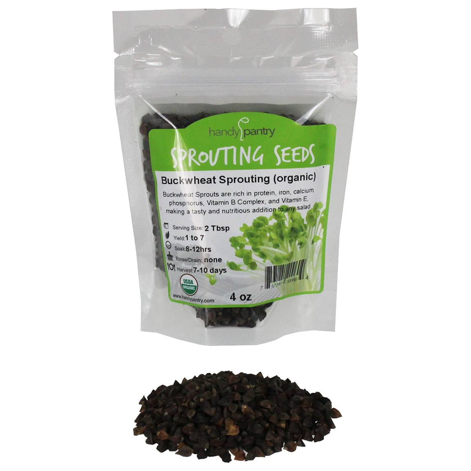 Bulk Organic Buckwheat Sprouting Seed 1/4 Lbs (4 Oz) Unhulled