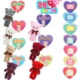 thumbnail image 1 of Bulk Pack of 28 Valentine's Day Mini Plush Bears with Heart Cards, Stuffed Bear Keychains and Plush Toys for Kids Classroom Exchange, Party Favors, and Gifts, 1 of 8
