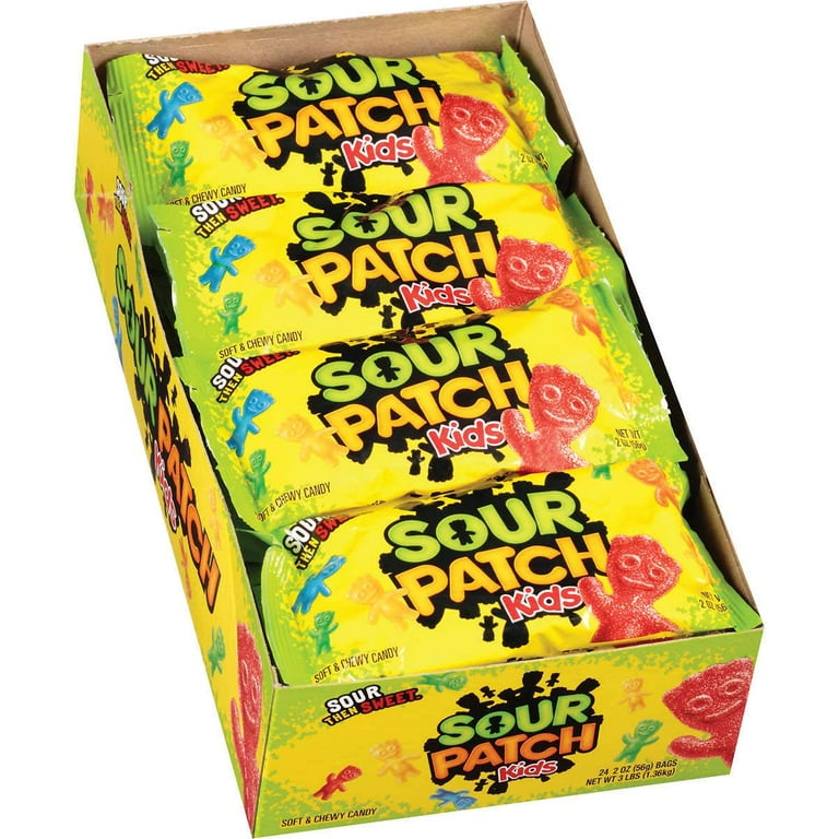 Sour Patch Kids, Bulk Candy Pack, 2 oz Bags, 24-Pack, Sour Then
