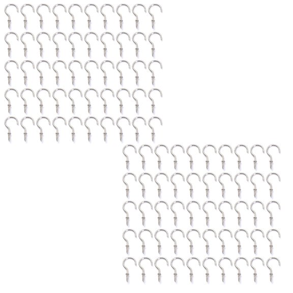 Bulk Pack of 100 Eye Screw Ceiling Hooks Small Screw Hooks Mini Screw for Wood Screw in Hooks for Art Decorations Key