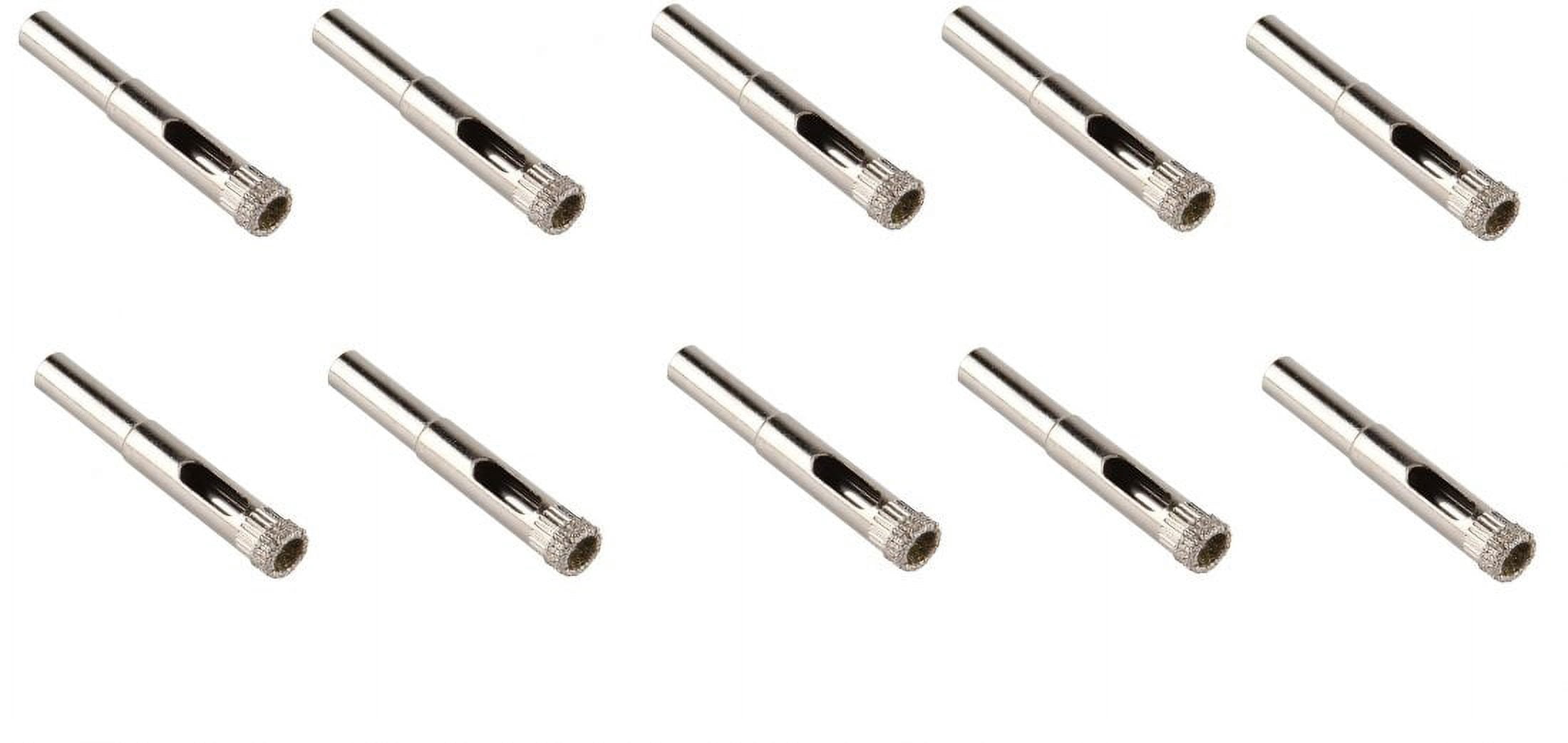 Bulk Package Set of 10 Drilax Diamond Coated Drill Bit Hole Saw Size 5/16 inch in Inch Glass, Marble, Granite, Ceramic Porcelain Tiles, Bottles, Fish Tanks, Stones, Rocks, Gems DIY Kitchen, Bathroom R