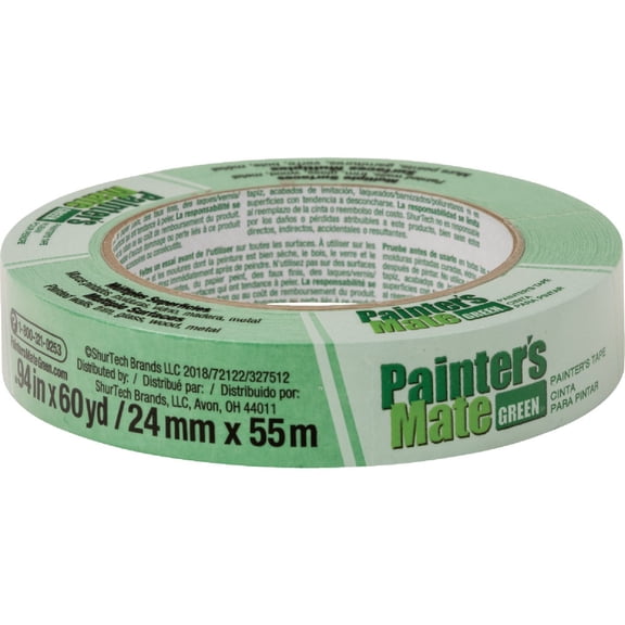 Bulk Painters Mate Green Masking Tape, UV Resistant, 0.94"x60yd: Duck Brand 671372 144 Painters Tape Rolls