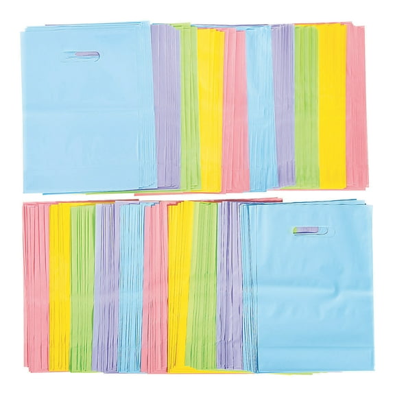 Bulk Pastel Plastic Goody Bags, Party Supplies, Easter, 200 Pieces