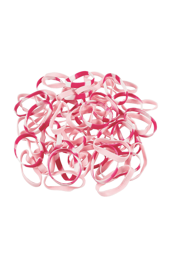 Bulk Pink Ribbon Bracelet Assortment, Jewelry, Party Supplies, 144 Pieces