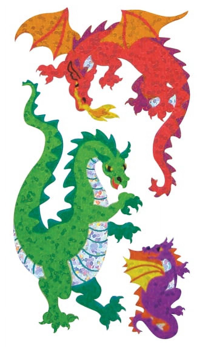 Dragon Sticker Roll Bulk Roll Prismatic Stickers, Dragons (50 Repeats) - Walmart.com