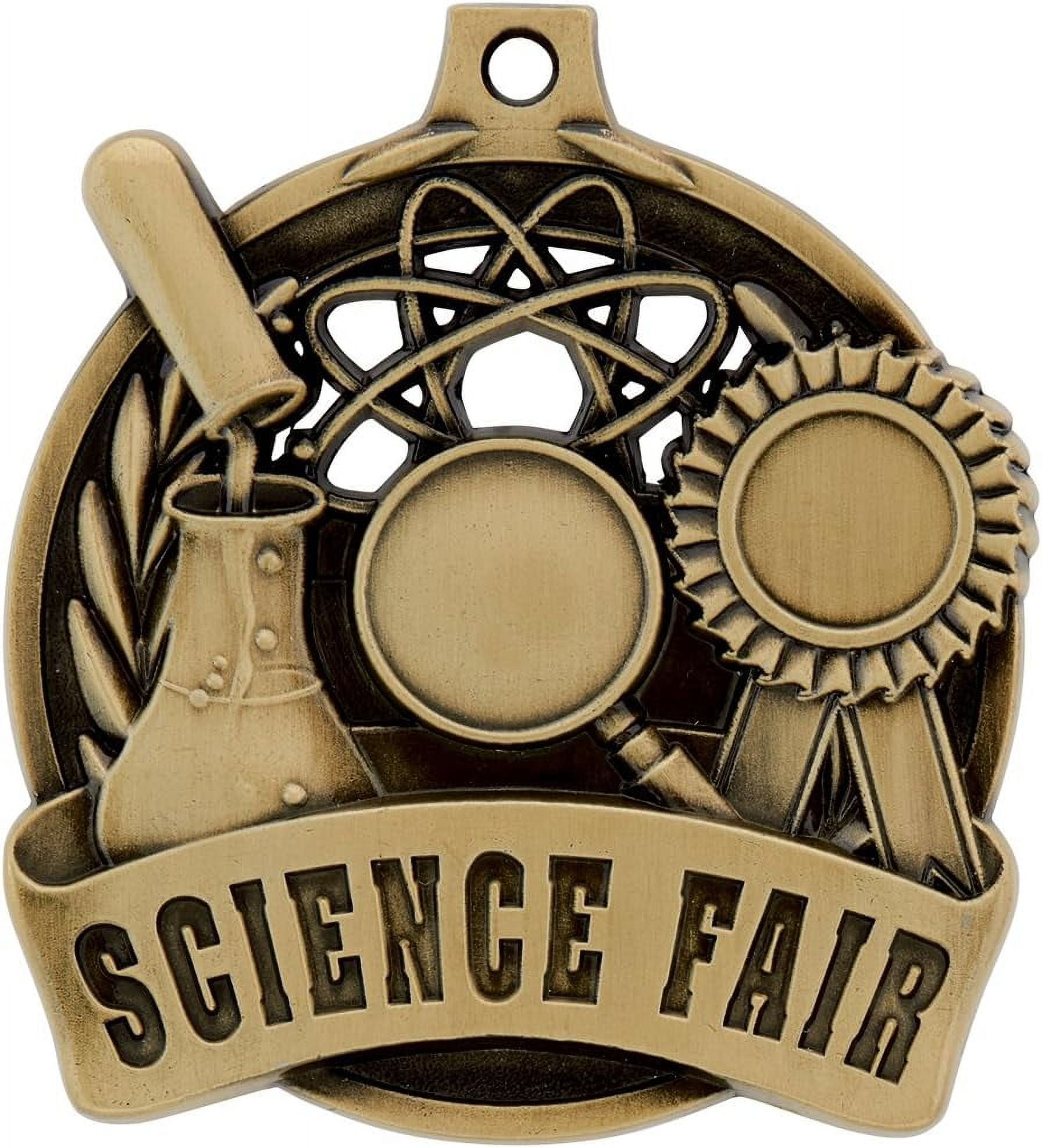 Bulk Science Fair Medals 2" 5 Per PackGreat for Education, Scholastic, STEM, Science Project
