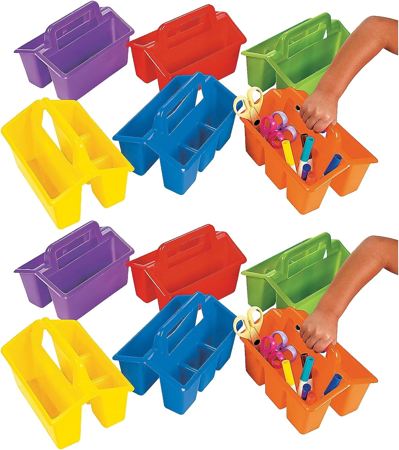 Bulk Set of 12 Table Caddy Storage Baskets Stack for Easy Storage