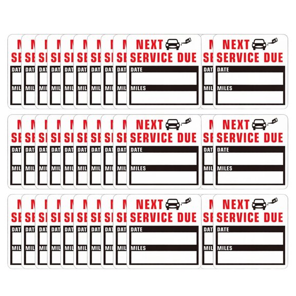 Bulk Set Of 10 Car Service Stickers For Windshield With Date And Mileage Statics Cling Windshield Decal