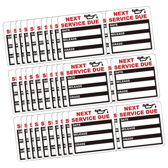 Bulk Set Of 10 Car Service Stickers For Windshield With Date And Mileage Statics Cling Windshield Decal