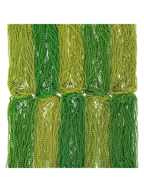 Bulk Shades of Green Beaded Necklaces, Jewelry, St. Patrick's Day, 240 Pieces