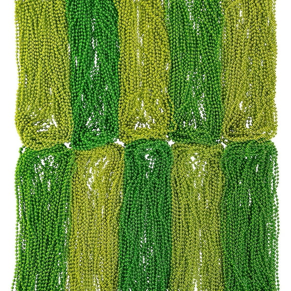 Bulk Shades of Green Beaded Necklaces, Jewelry, St. Patrick's Day, 240 Pieces