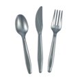 thumbnail image 1 of Bulk Silver Plastic Cutlery Set for 70, Graduation, Wedding, Party, 210 Pcs, 1 of 2