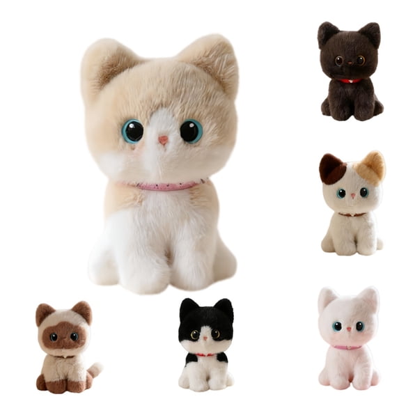 Bulk Sitting Pose Kitten Plush Toys Soft Cartoon Pet Cat Doll Cute Office Desktop Decor Funny Gift To Family