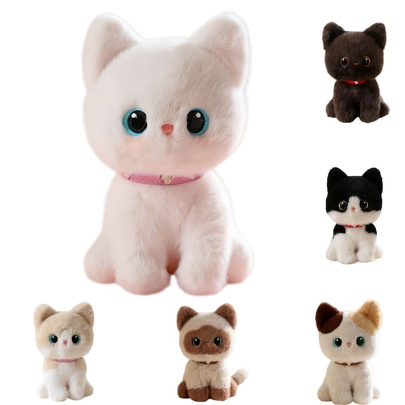 Bulk Sitting Pose Kitten Plush Toys Soft Cartoon Pet Cat Doll Cute Office Desktop Decor Funny Gift To Family