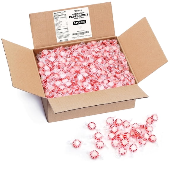 Bulk Starlight Peppermints Candy 5 Pound Mints Hard Candy Individually Wrapped for Holiday Parties Bowls Treats