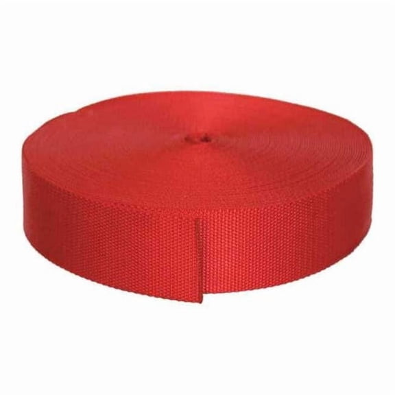 Bulk-Strap Webbing,Nylon,1 1/2" W,Red N15102R