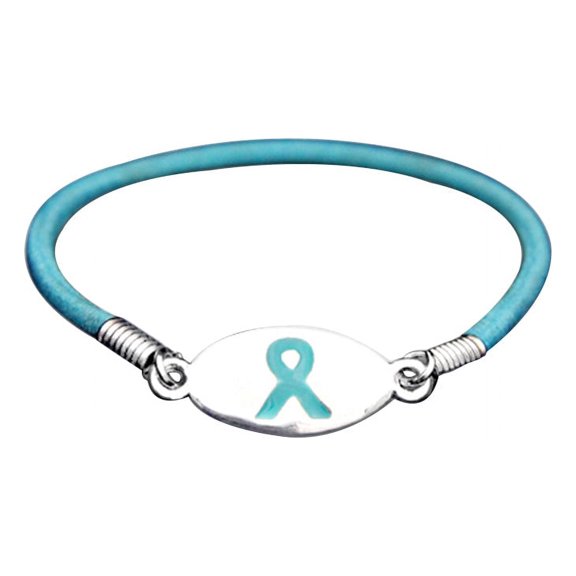 Bulk Teal Ribbon Awareness Stretch Bracelets (25 Bracelets)
