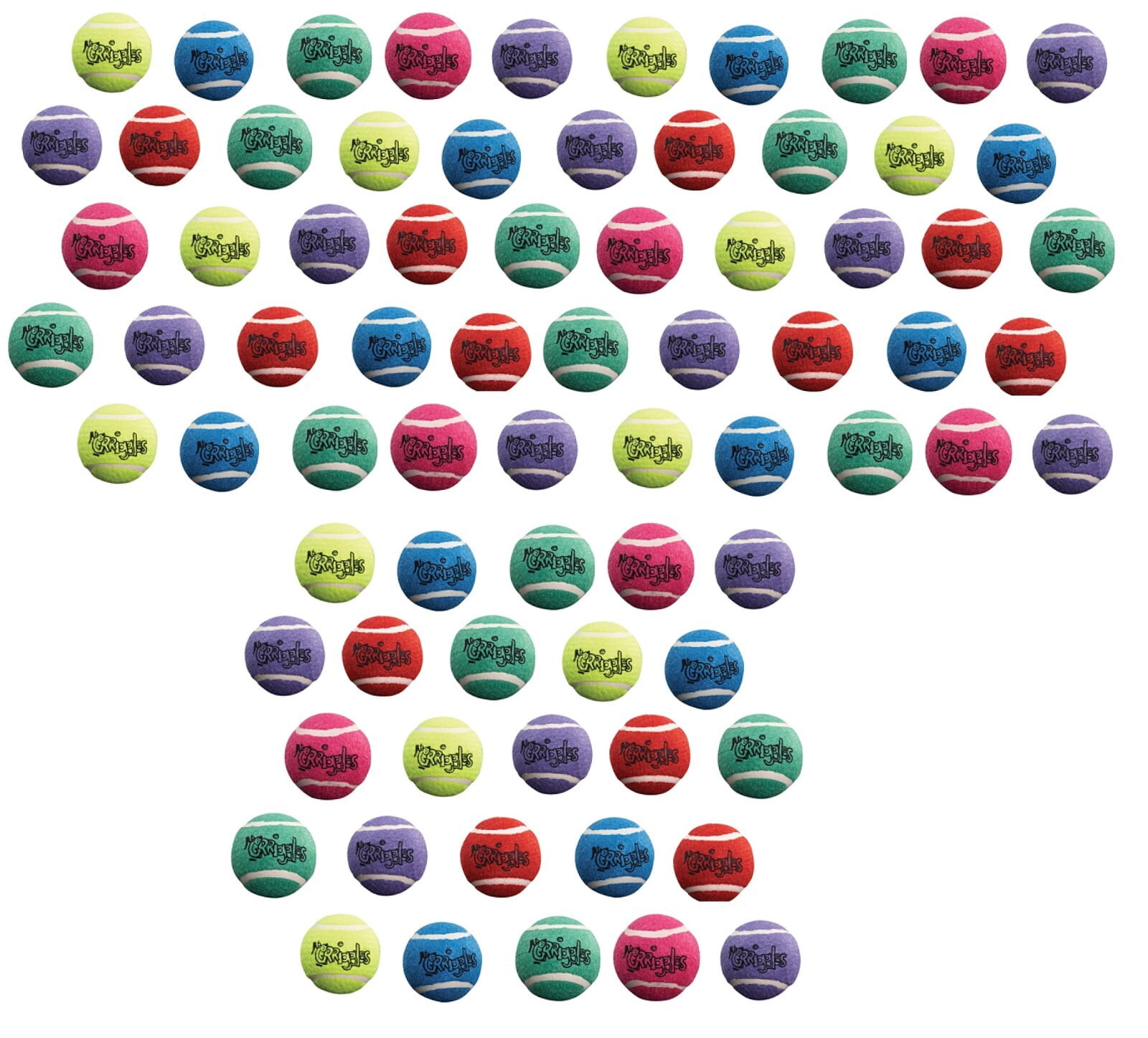 Bulk Tennis Ball Dog Toys Bright Colorful Durable Fun Fetch Chase Chew 2.5 inch (75 Balls)