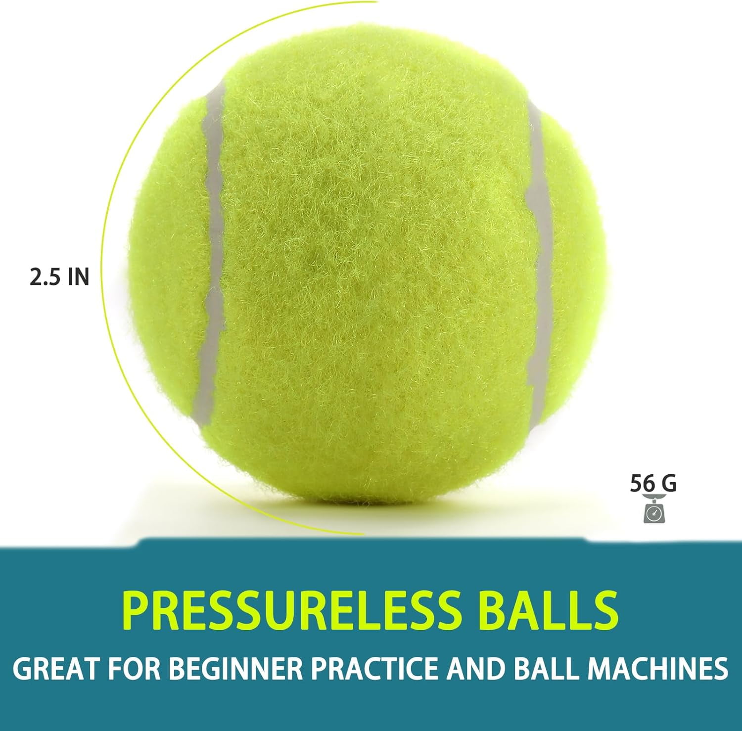 Bulk Tennis Balls for Beginner – 30/60/120 Pack High Elasticity Practice Tennis Balls with Mesh Bags, Portable for Pet Dog Outdoor Playing, Training, Fetching