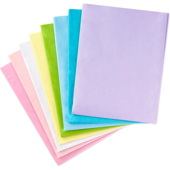 Bulk Tissue Paper (Pastel Rainbow, 8 Colors) 120 Sheets for Easter, Spring Gift Wrap, Crafts, DIY Paper Flowers, Tassel Garland and More