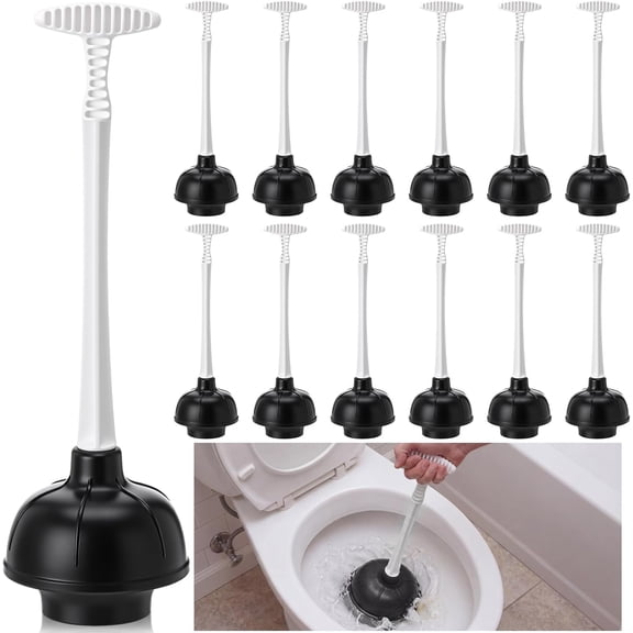 Bulk Toilet Plunger for Bathroom Double Thrust Force, Heavy Duty Rubber Cup Commercial Plunger for Drain Clog Toilets Drains Kitchens(Double Thrust)