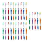 Bulk Toothbrushes (25 Pack) With Hygienic Covers, Individually Wrapped Multi Colors, Classic Medium Soft (25 Pack)