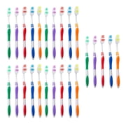 Bulk Toothbrushes 25 Pack With Hygienic Covers, Individually Wrapped Multi Colors, Classic Medium Soft 25 Pack