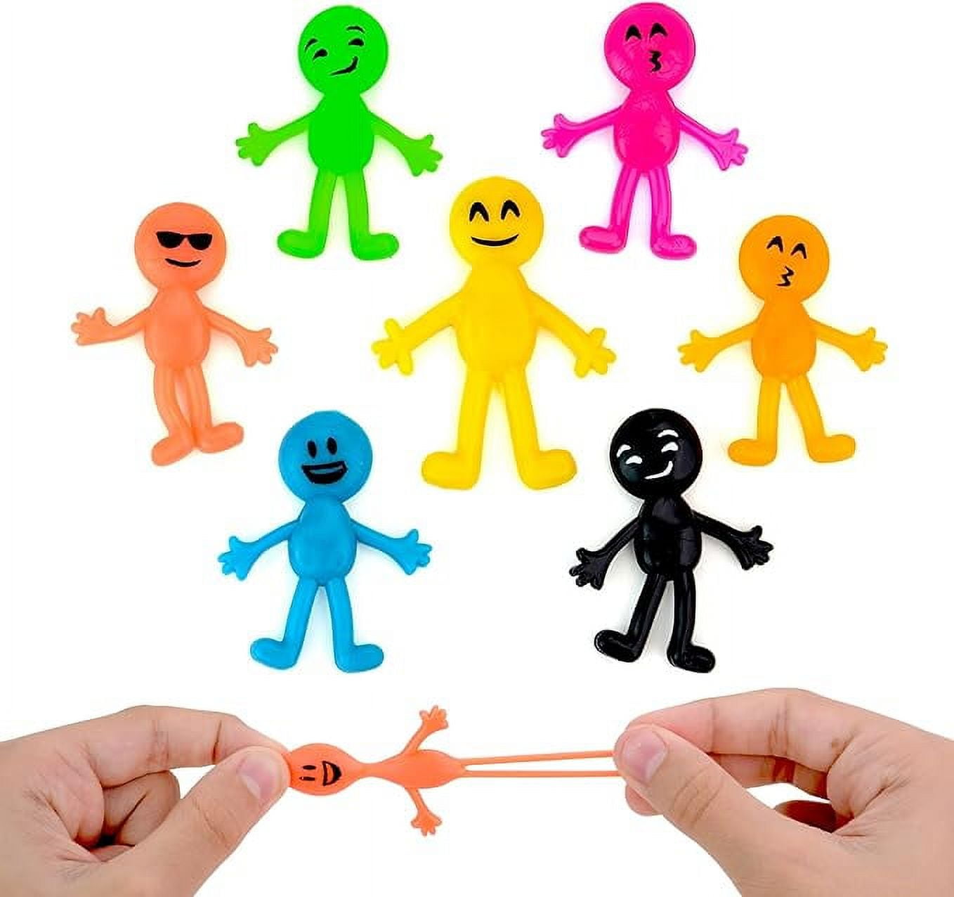 Bulk Toys - 2.5 Inch Stretchy Emoji Toys - Figurines for Kids - 50 Pcs Small Figurines for Party Favors - Fillers Goodie Bag Supplies - Pinata Stuffers - Bulk Gifts for Kids - Vending Machine Toy