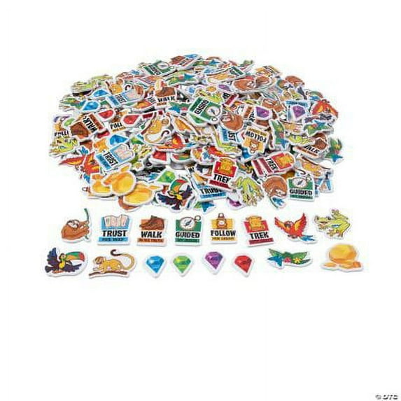 Bulk Treasure Hunt VBS Self-Adhesive Shapes - 500 Pc., Birthday, Craft Supplies, 500 Pieces