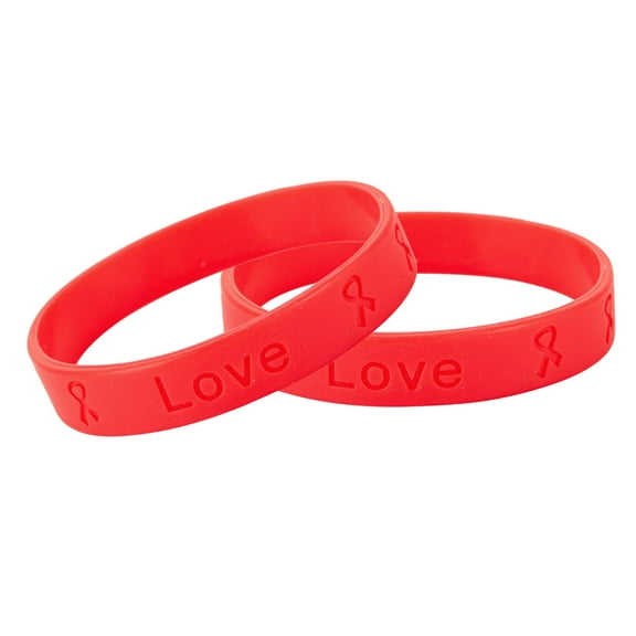 Bulk Tuberculosis Awareness Red Silicone Bracelets 50 Packs