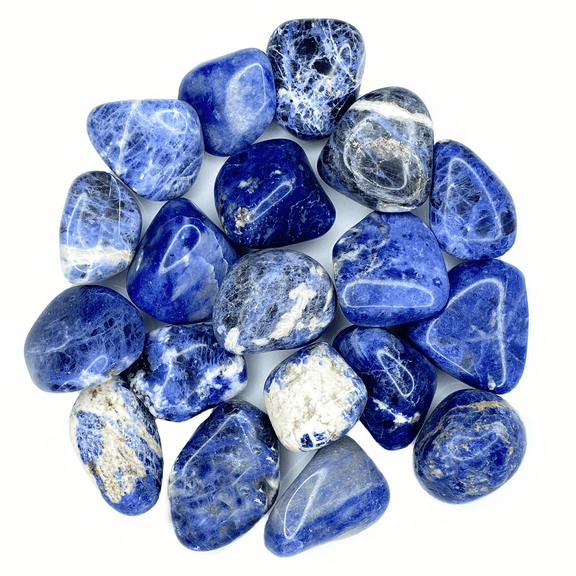 Bulk Tumbled Stone - Large - Blue Sodalite from Brazil Weight: 1 LB