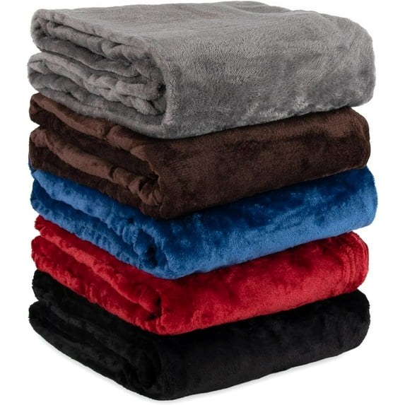 Bulk Twin Blankets for Wedding Guests, Favors, Homeless Adults Twin Fleece Bulk Throw Blankets 24 Pack for Weddings, Charity (Assorted Colors Pack)