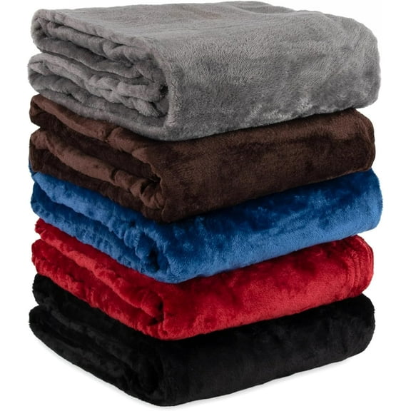 Bulk Twin Blankets for Wedding Guests, Favors, Homeless Adults Twin Fleece Bulk Throw Blankets 24 Pack for Weddings, Charity (Assorted Colors Pack)