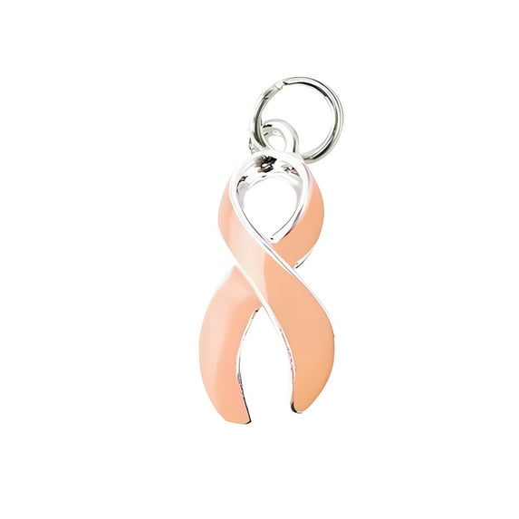 Bulk Uterine Cancer Peach Ribbon Awareness Charms (25 Charms)