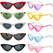 Bulk Vintage Narrow Cat Eye Sunglasses Women Retro 50S 60S Y2K Style Plastic Cateye Sunglasses Party Favor 10 Pack