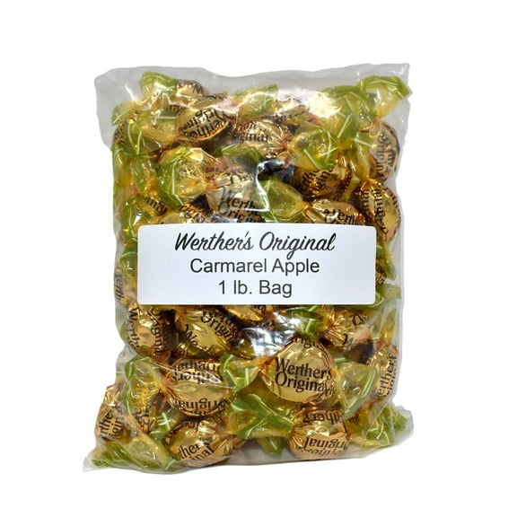 Bulk Werthers Original Hard Candy | Bulk Candy Individually wrapped | Werthers Caramel Candy | 1 lb Individual Flavor Bag | Ships in an Aromatik™ Resealable Pouch (Caramel Apple)
