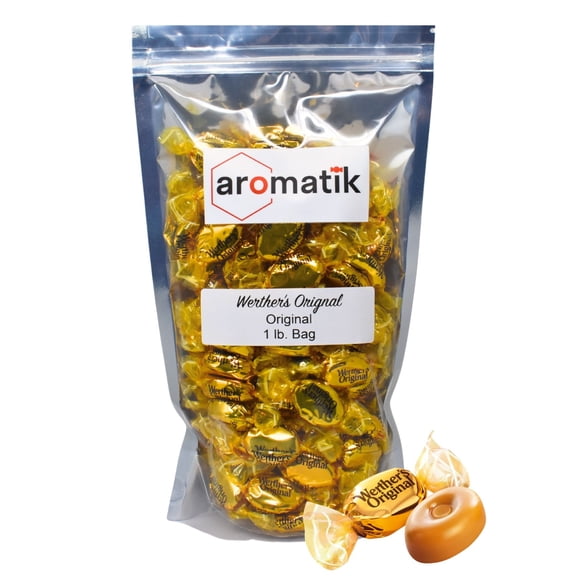 Bulk Werthers Original Hard Candy | Bulk Candy Individually wrapped | Werthers Caramel Candy | 1 lb Individual Flavor Bag | Ships in an Aromatik™ Resealable Pouch (Orginal Caramel)