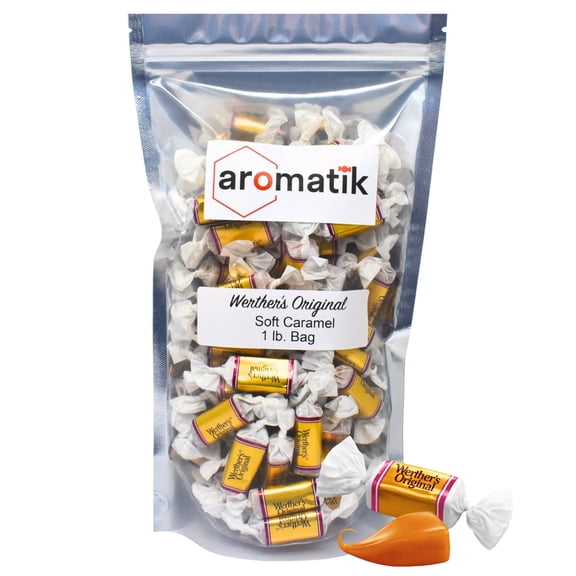 Bulk Werthers Original Hard Candy | Bulk Candy Individually wrapped | Werthers Caramel Candy | 1 lb Individual Flavor Bag | Ships in an Aromatik Resealable Pouch (Soft Caramel)