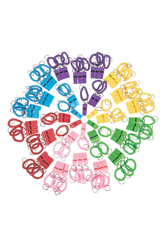 Bulk Whistle Expandable Keychains, Apparel Accessories, Party Supplies, 72 Pieces