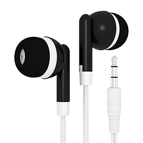 Bulk Wholesale Lot Kids Earbuds Headphones Earphones for Schools, Libraries, Hospitals, Gifts Individually Bagged (300 Pack, Black)