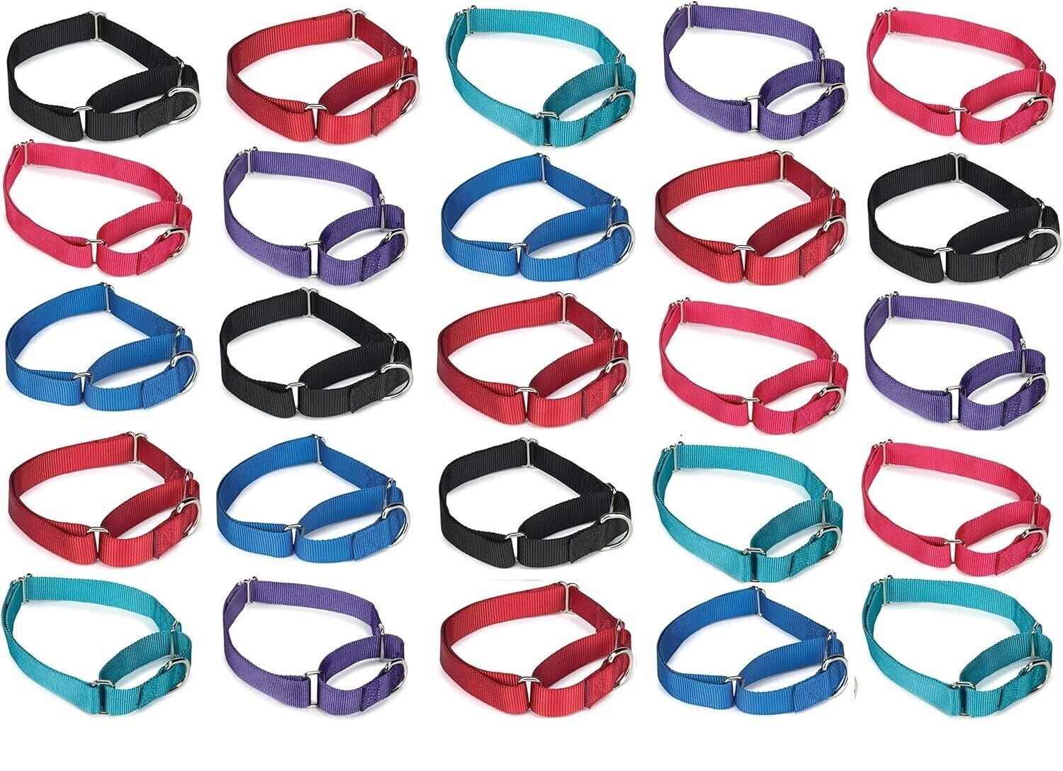 Bulk Wholesale Nylon Martingale Collars Shelter Rescue Vet Makes Great Donations (25 Collars 18 to 26 Inch)