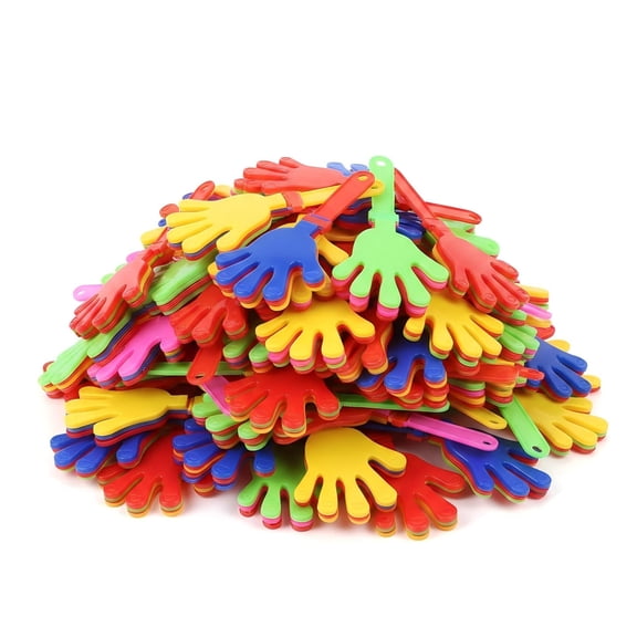 Bulk hand clappers noisemakers,80 pieces 7.5 inch mini sound makers,portable plastic clap toys,party bag fillers,cheering accessories,for carnival,birthday,fiesta,sports game,multicolor