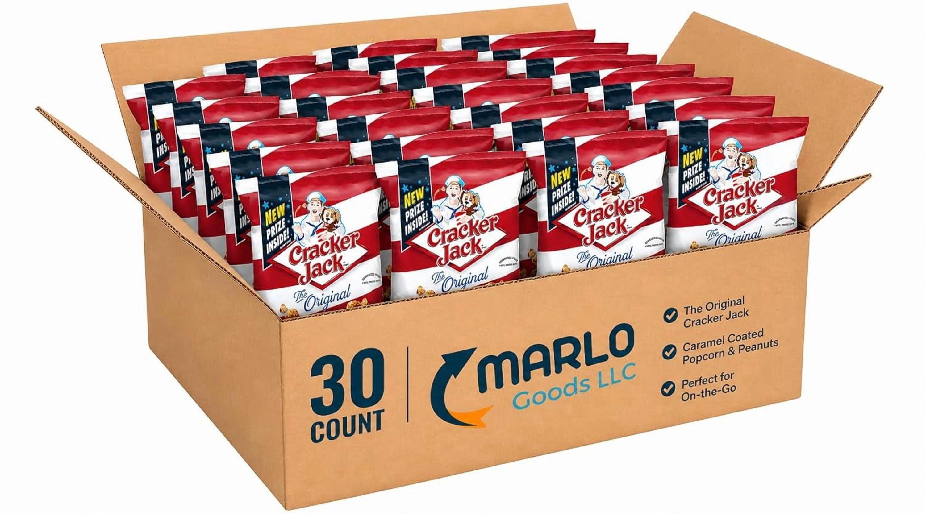Individually Wrapped Popcorn Bulk snack Cracker Jacks Caramel Popcorn and Peanut Snack Packs – 30 ...