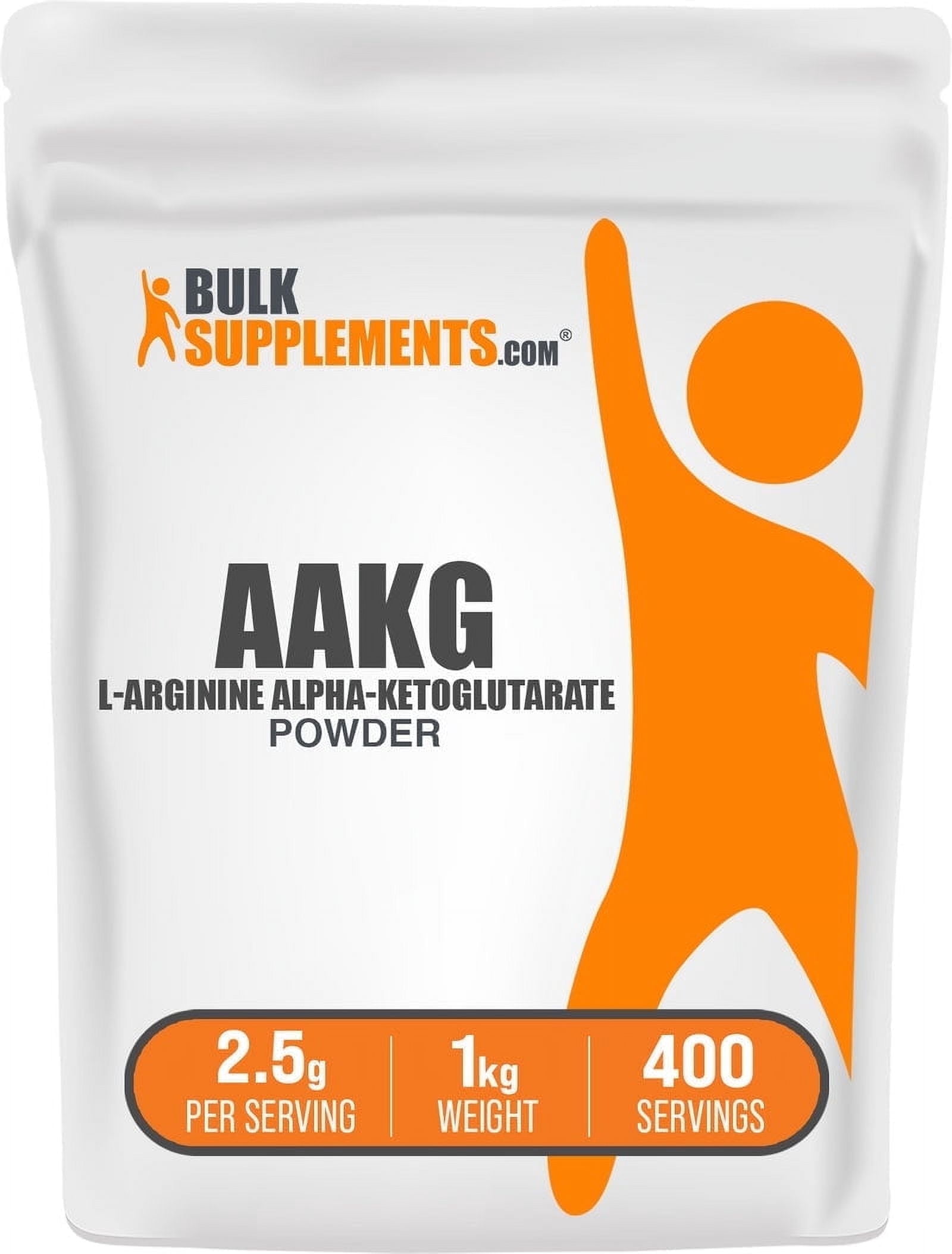 acetyl-l-carnitine arginate bulk powder BulkSupplements AAKG (L-Arginine Alpha-Ketoglutarate) Powder- 2.5g per Serving - 500 Grams (1.1 lbs) badge_gluten_free