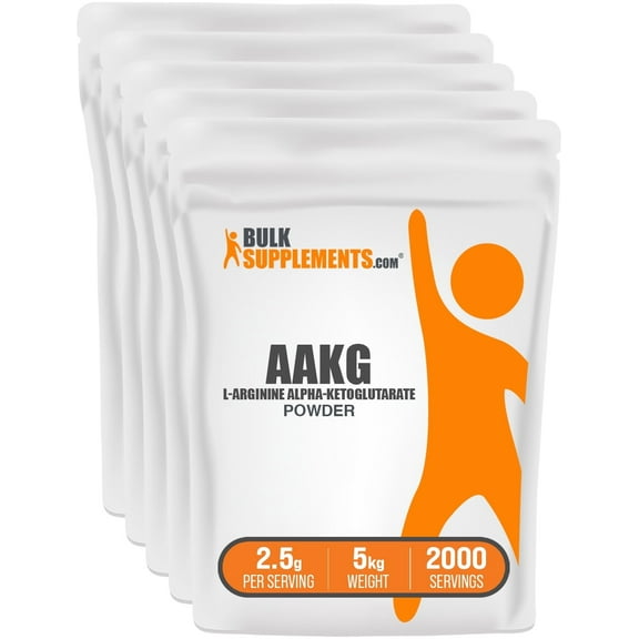 BulkSupplements AAKG (L-Arginine Alpha-Ketoglutarate) Powder- 2.5g per Serving - 5 Kilograms (11 lbs) - 2000 Servings