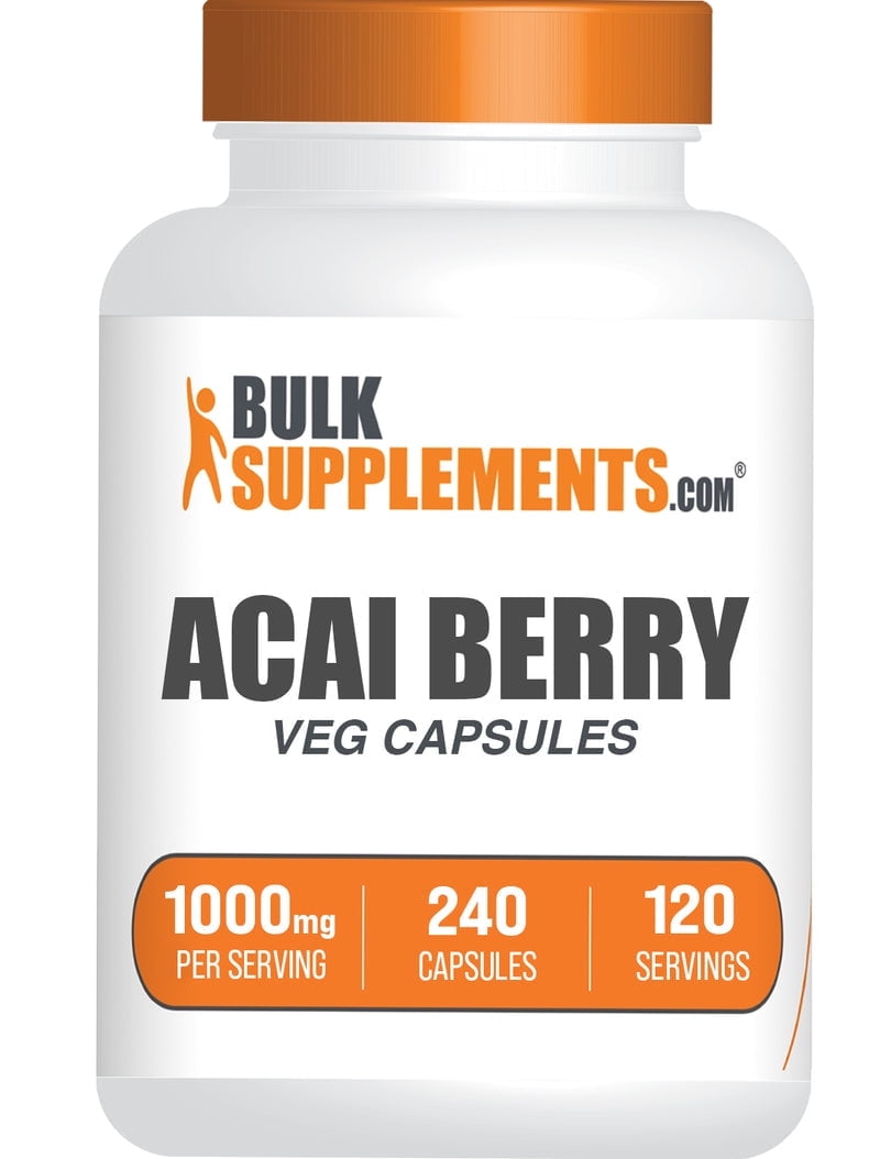 BulkSupplements Acai Berry Extract Capsules - 1000mg per Serving (240 Capsules - 120 Servings)