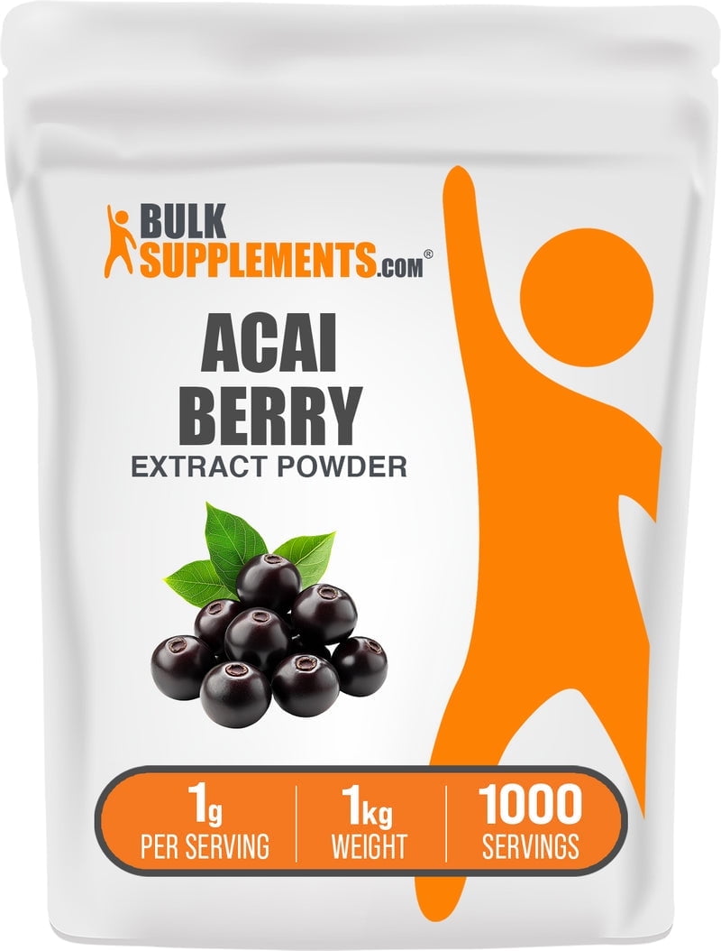 BulkSupplements Acai Berry Extract Powder - 1g per Serving - 1 Kilogram (2.2 lbs) - 1000 Servings