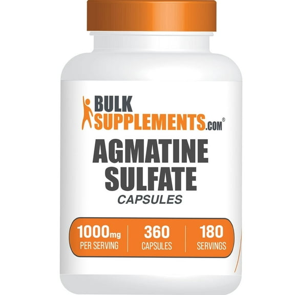 BulkSupplements Agmatine Sulfate Capsules, 1000mg per Serving (360 Capsules - 180 Servings)