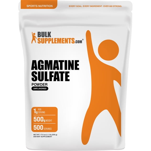 BulkSupplements Agmatine Sulfate Powder - 500 Grams (1.1 lbs)
