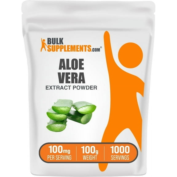 BulkSupplements Aloe Vera Extract Powder - 100mg per Serving - 100 Grams (3.5 oz) - 1000 Servings